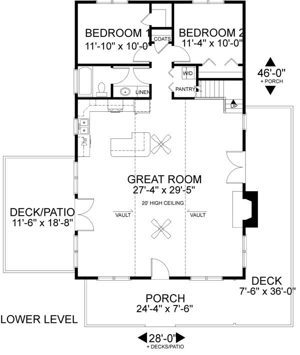 Lower Level Floorplan image of The Mulberry Grove House Plan